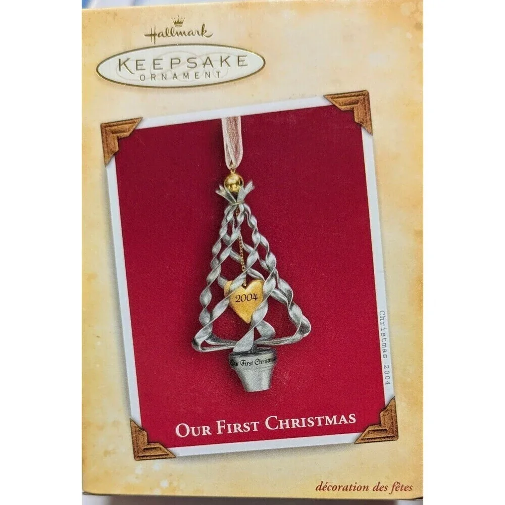 HALLMARK 2004 OUR FIRST CHRISTMAS TOGETHER Christmas Tree Metal Ornament